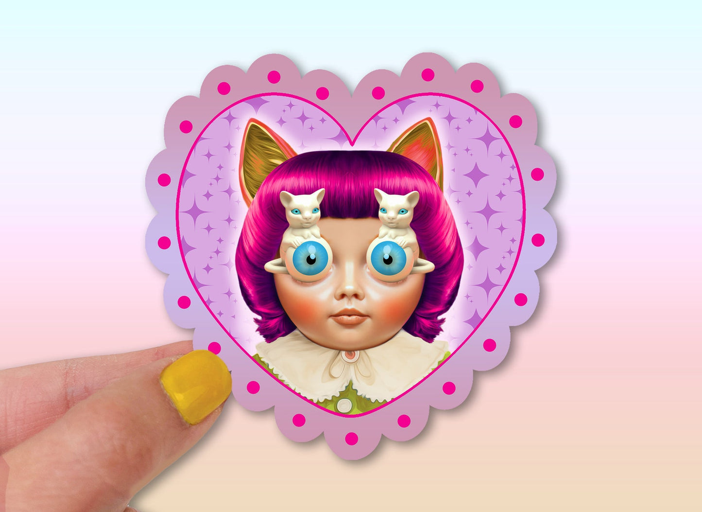 Kitschy Doll Heart Stickers
