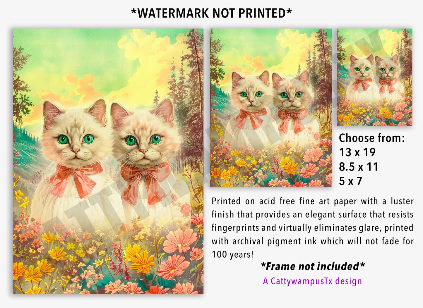 Anthropomorphic Cats Fine Art Print