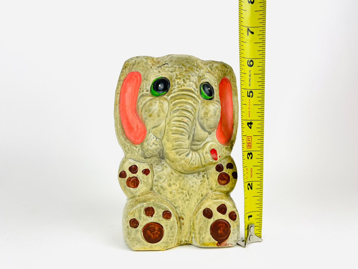 Vintage Anthropomorphic Elephant Coin Piggy Bank | Hand painted ceramic elephant vintage pottery | retro kitsch decor