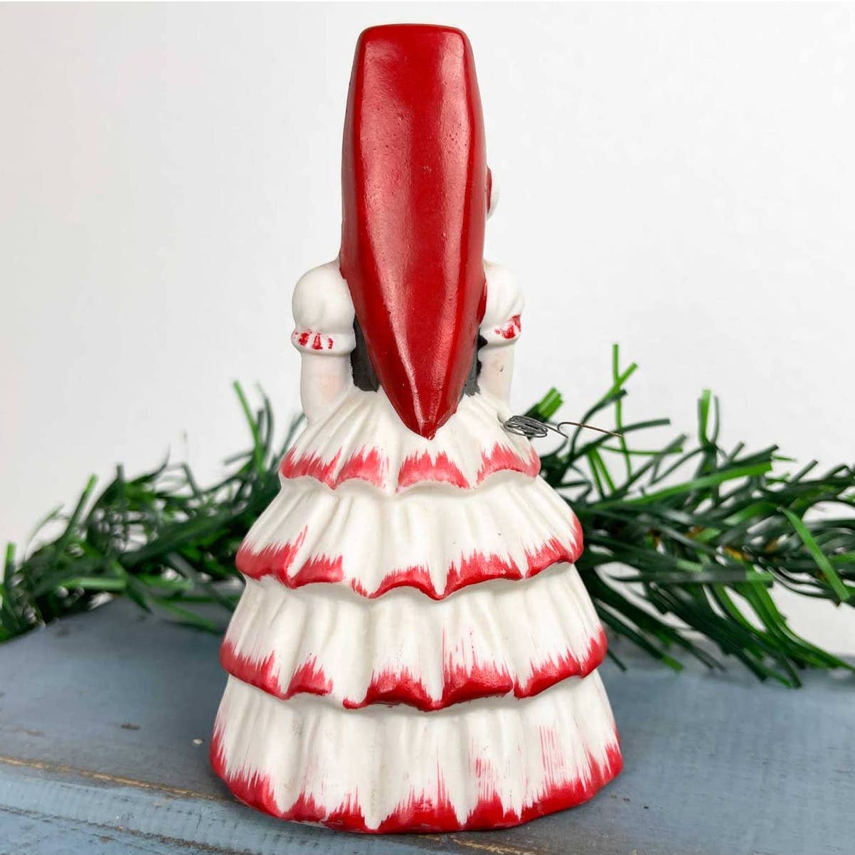 Vintage Spanish Girl Holding Fan Figurine Ceramic Bell