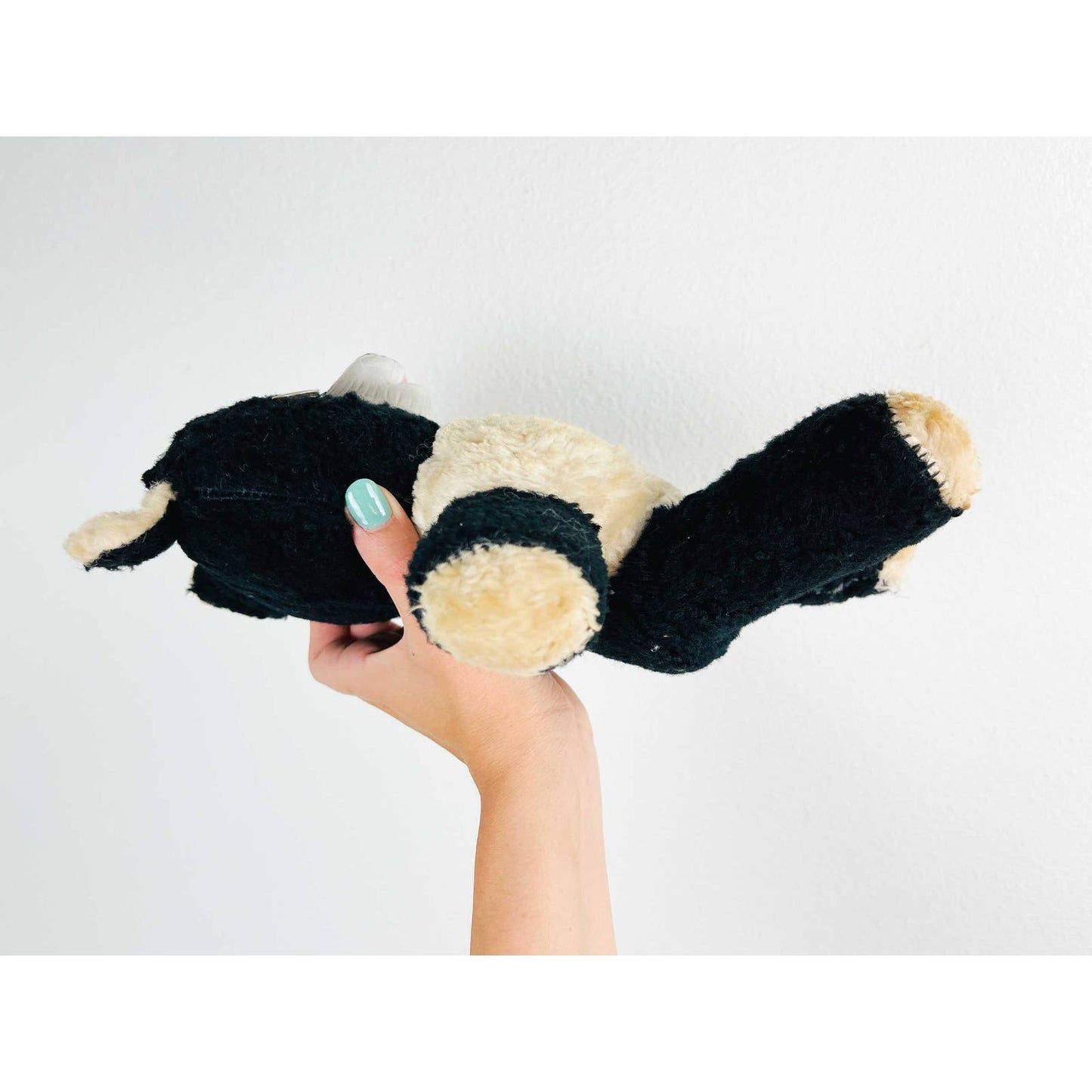 Vintage Rubber Face Panda Bear Plush Wind Up Musical Stuffed Teddy Google Eyes