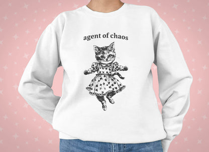 Agent of Chaos Funny Cat Pullover Sweatshirt