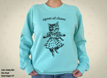 Agent of Chaos Funny Cat Pullover Sweatshirt
