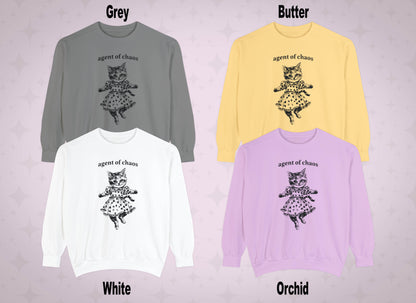 Agent of Chaos Funny Cat Pullover Sweatshirt