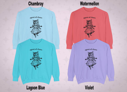 Agent of Chaos Funny Cat Pullover Sweatshirt
