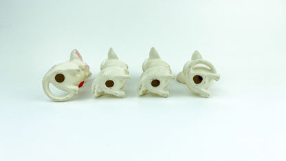 4 Vintage Lefton Mice Christmas Carolers Kitschy Figurines