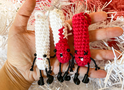 Funny Christmas Ornaments Evolution of a Tampon Set of 3 Crochet Tampons