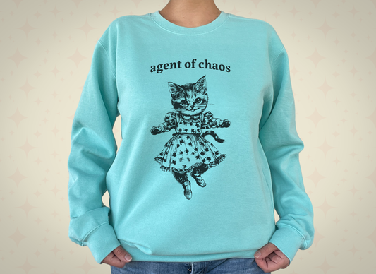 Agent of Chaos Funny Cat Pullover Sweatshirt