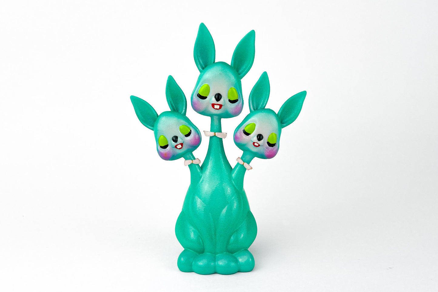3 headed Bunny Rabbit - Teal