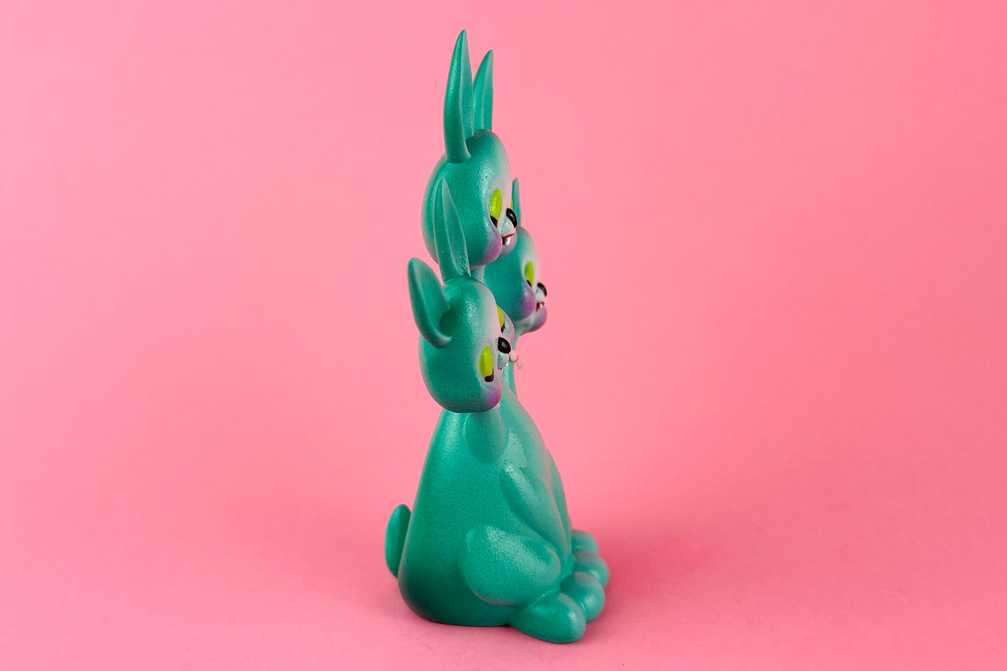 3 headed Bunny Rabbit - Teal