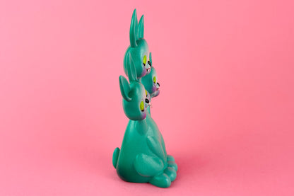 3 headed Bunny Rabbit - Teal