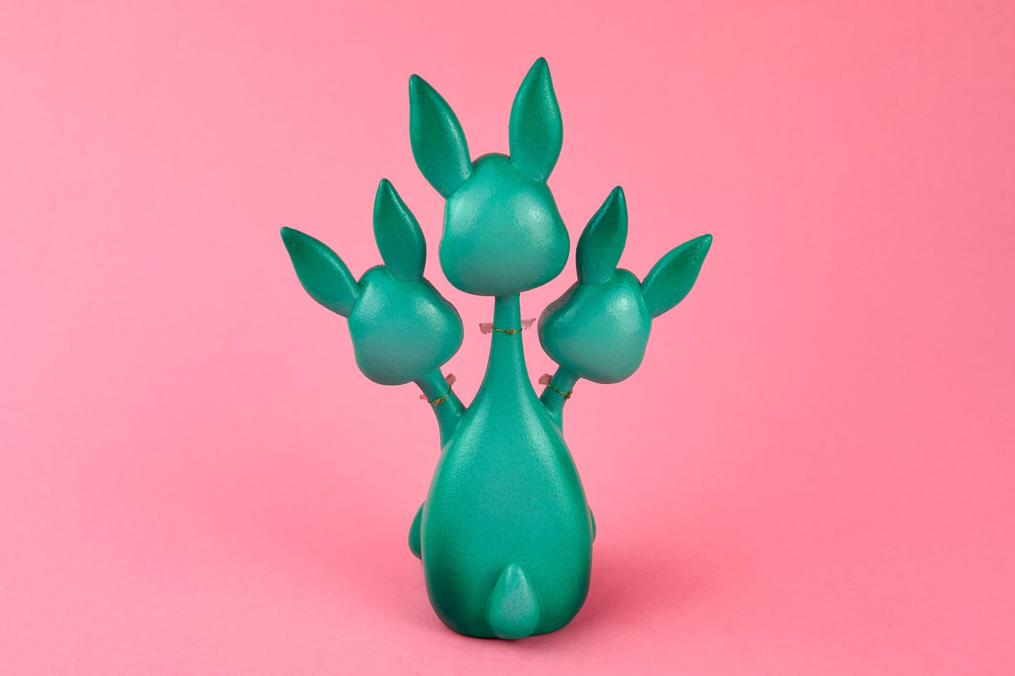 3 headed Bunny Rabbit - Teal