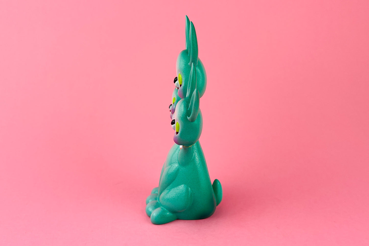 3 headed Bunny Rabbit - Teal