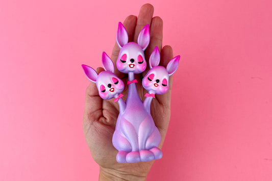 3 headed Bunny - Purple