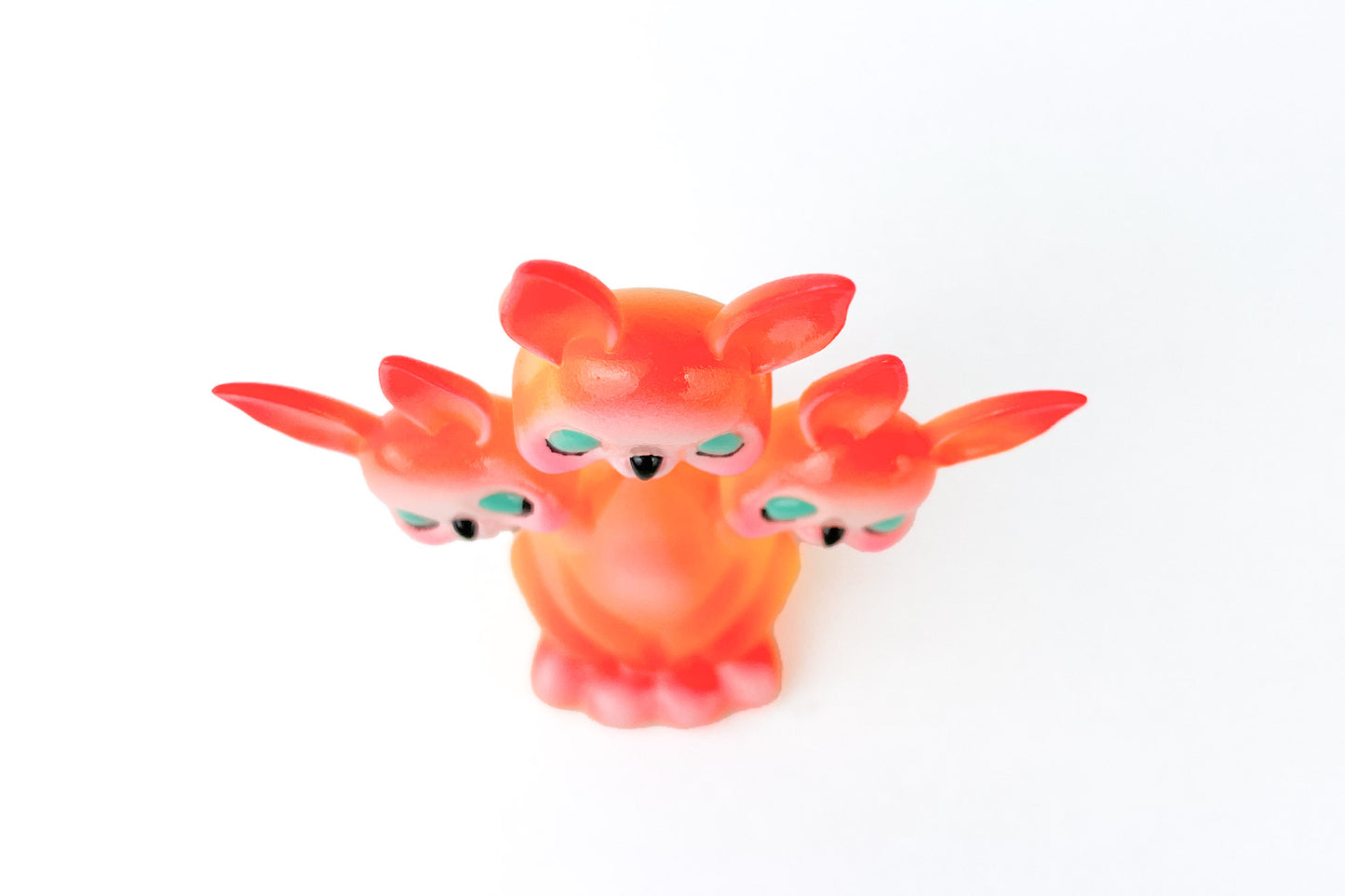 3 headed Bunny - Orange & Pink
