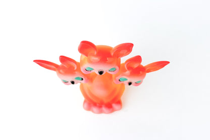 3 headed Bunny - Orange & Pink