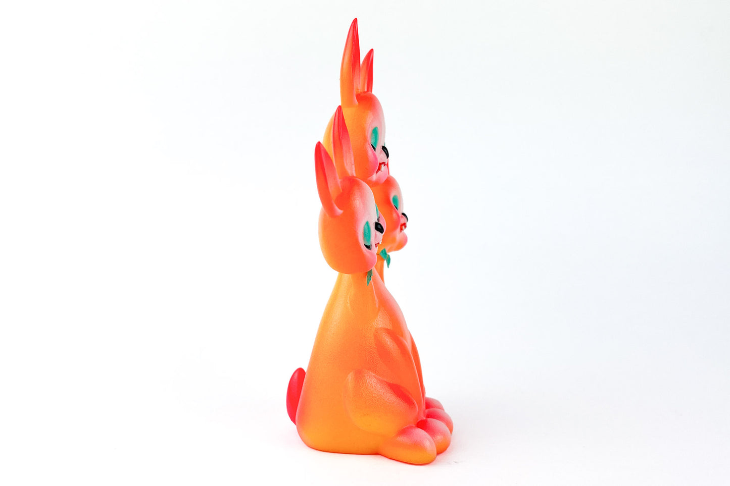 3 headed Bunny - Orange & Pink