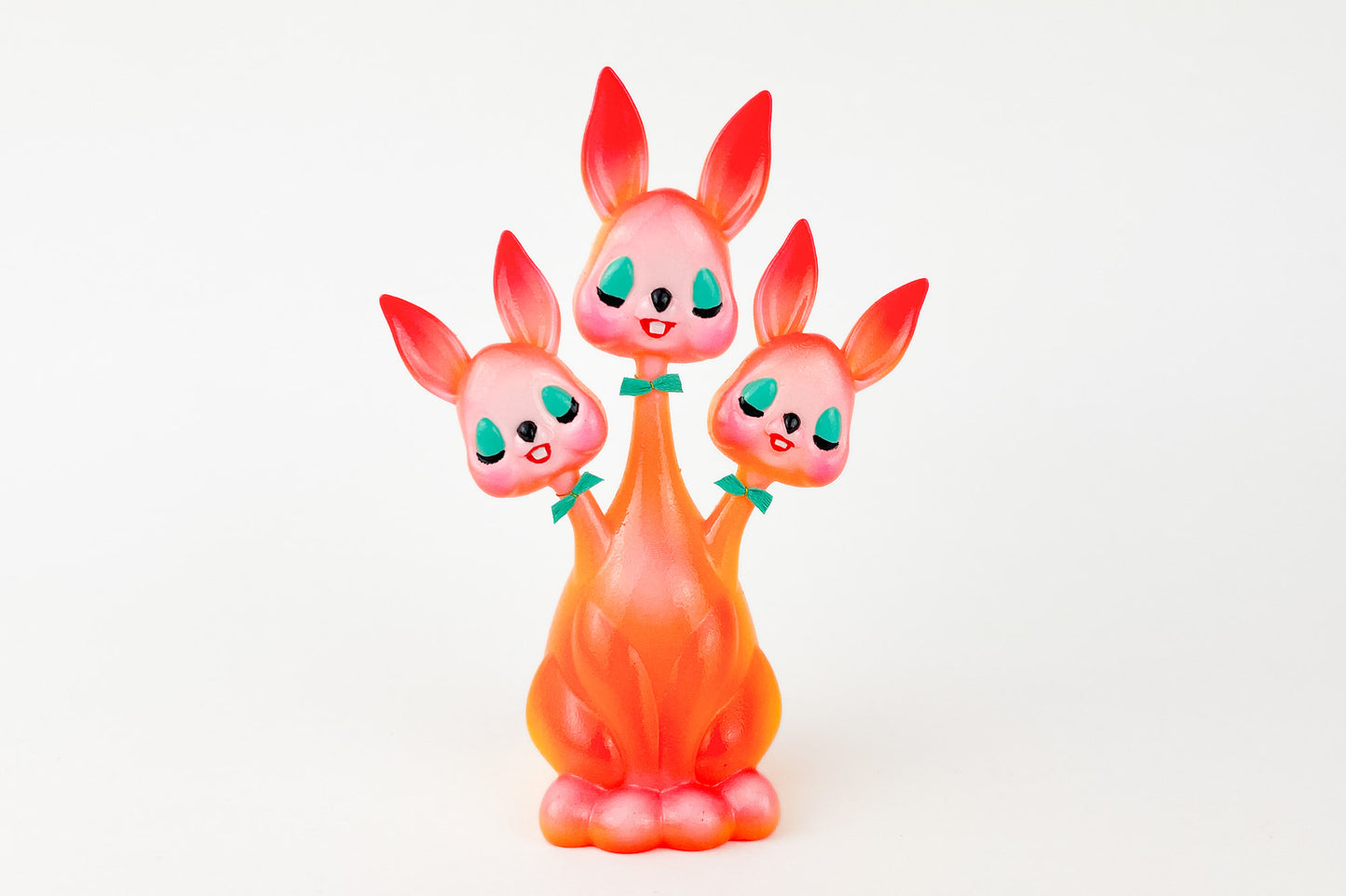 3 headed Bunny - Orange & Pink