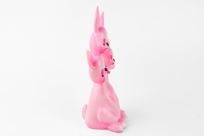 3 headed Bunny - Pink