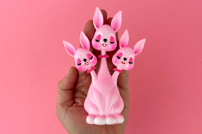 3 headed Bunny - Pink