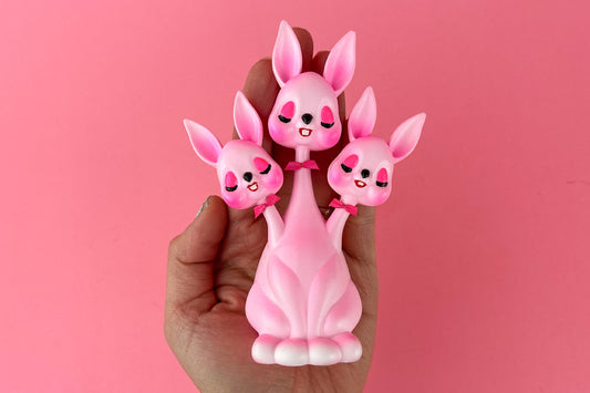3 headed Bunny - Pink