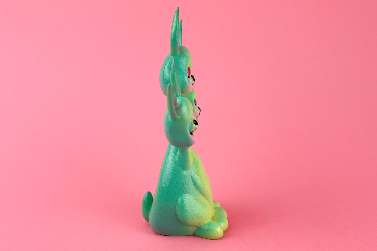 3 headed Bunny Green & Teal