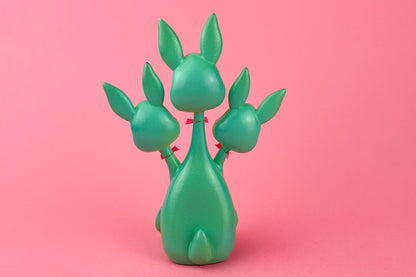 3 headed Bunny Green & Teal