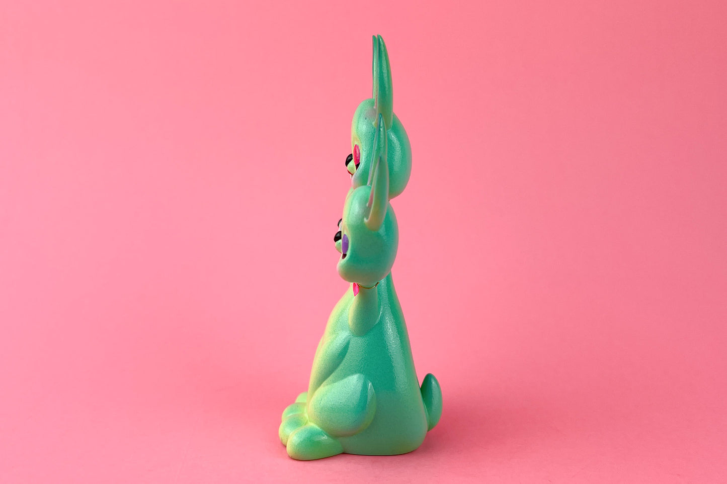 3 headed Bunny Green & Teal
