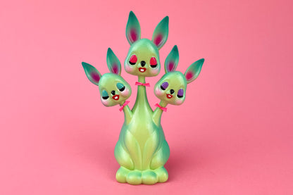 3 headed Bunny Green & Teal