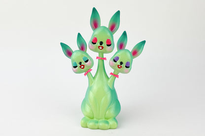 3 headed Bunny Green & Teal