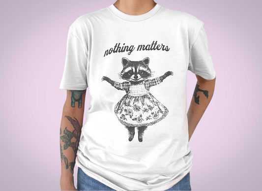 Vintage Anthropomorphic Raccoon Tee - Nothing Matters