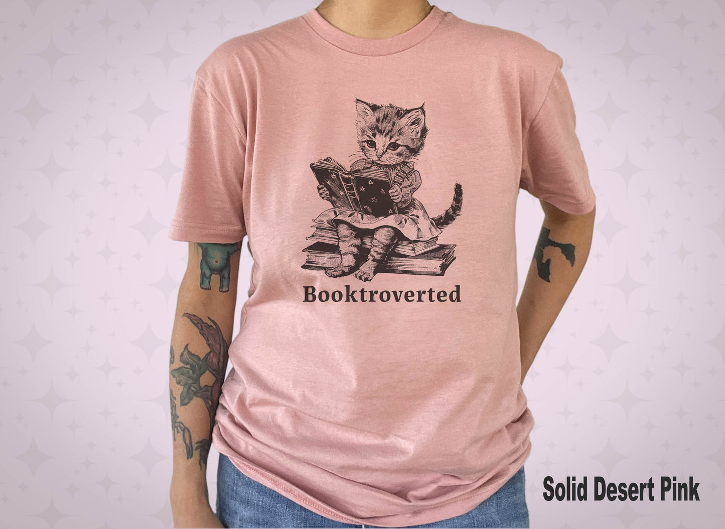 Brooktroverted - Anthropomorphic Cat T-Shirt, Cute Book Lover Tee