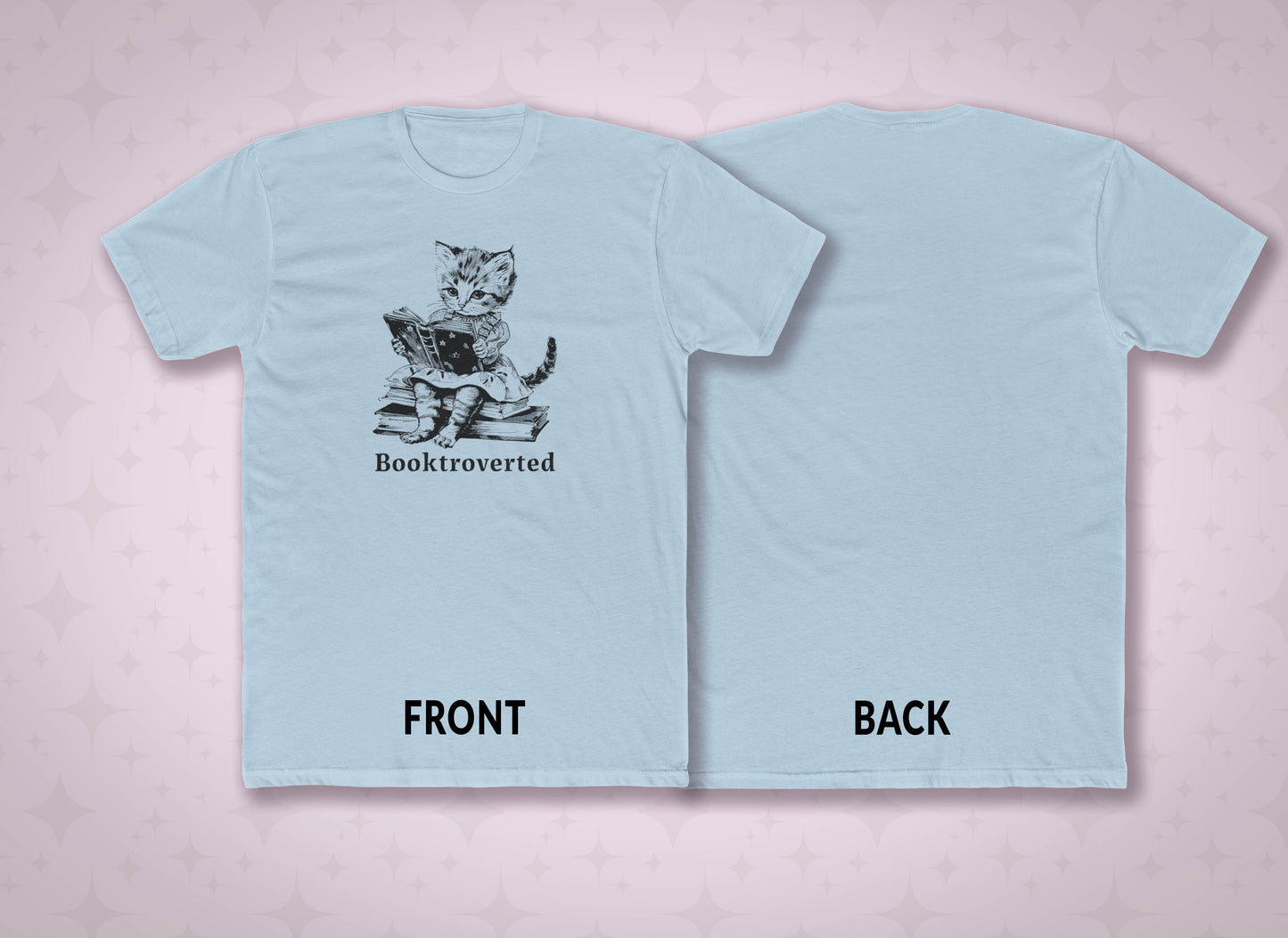 Brooktroverted - Anthropomorphic Cat T-Shirt, Cute Book Lover Tee