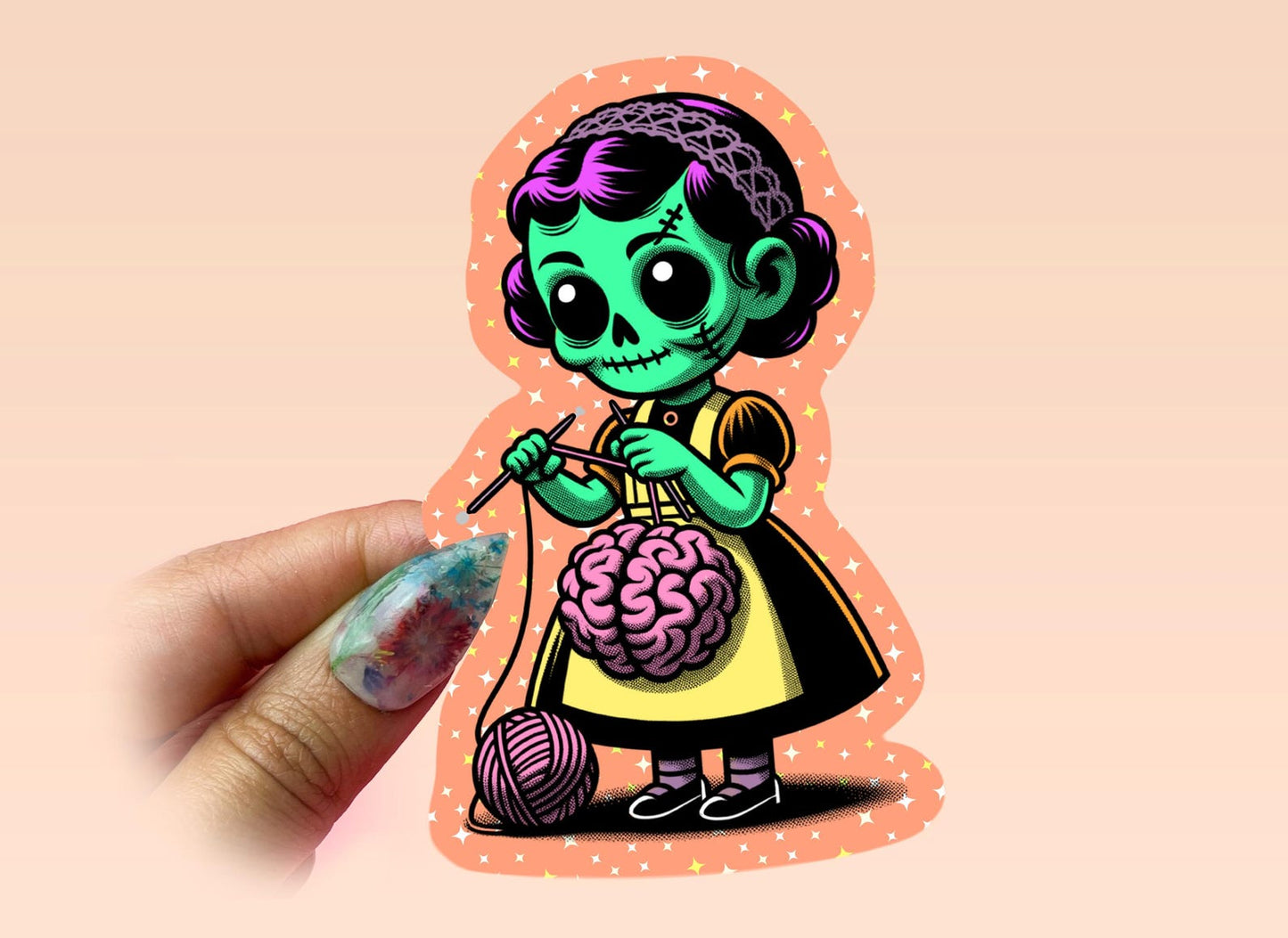 Crafty Zombie Sticker