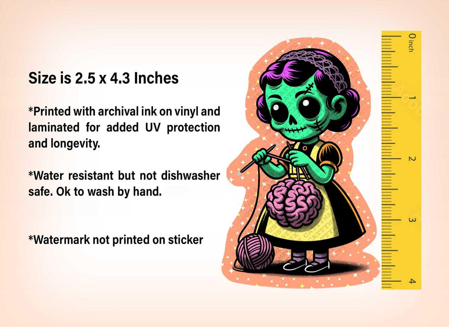 Crafty Zombie Sticker