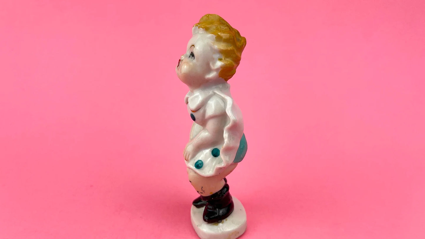 1950's Vintage Kitschy Figurine - Windy Days Marilyn Monroe Girl | Porcelain Hand Painted, Bloomer Dress | Vintage Kitsch Made in Japan