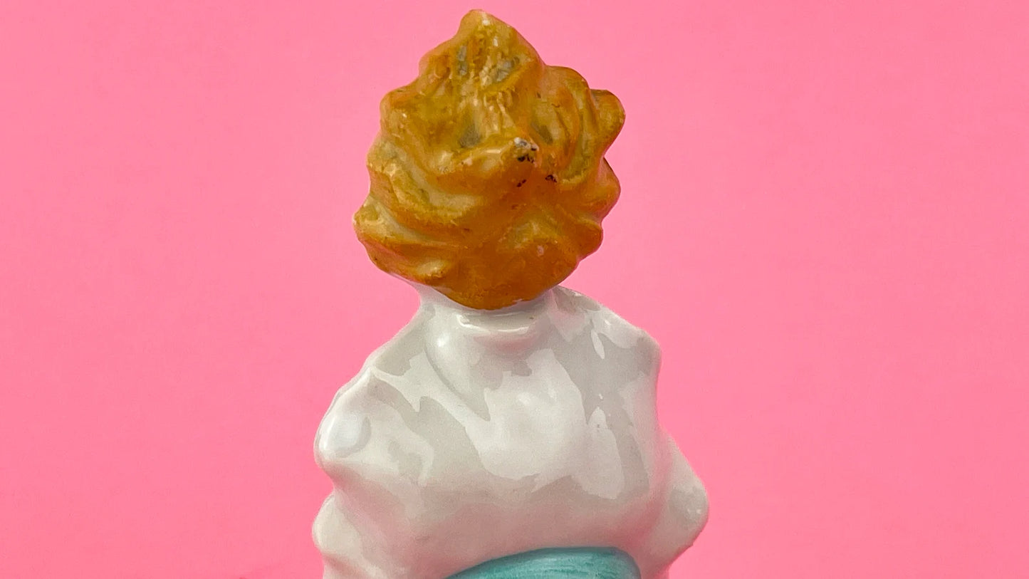 1950's Vintage Kitschy Figurine - Windy Days Marilyn Monroe Girl | Porcelain Hand Painted, Bloomer Dress | Vintage Kitsch Made in Japan