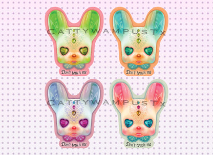 Don't Touch Me Kitschy Creature Head Stickers
