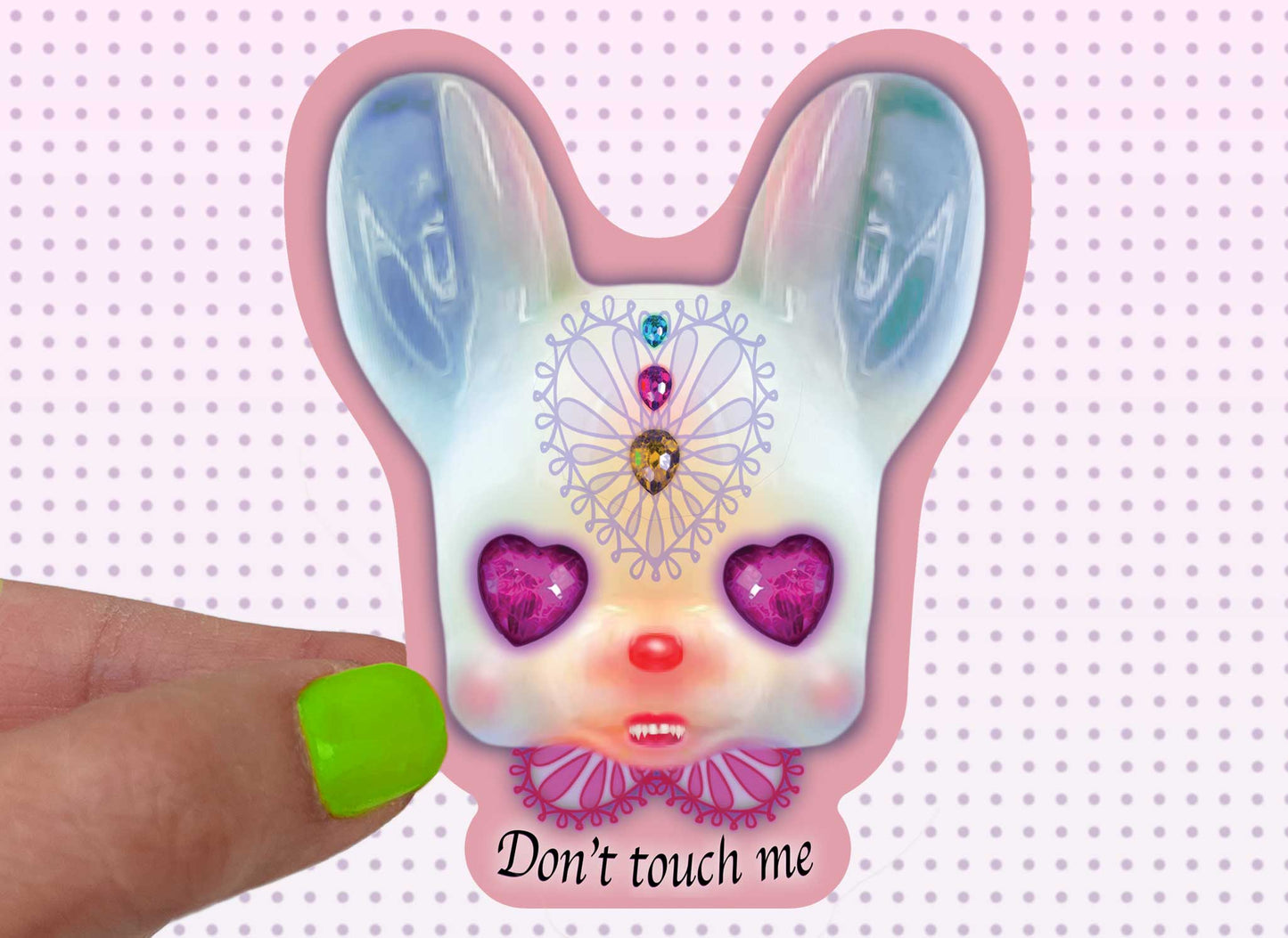 Don't Touch Me Kitschy Creature Head Stickers