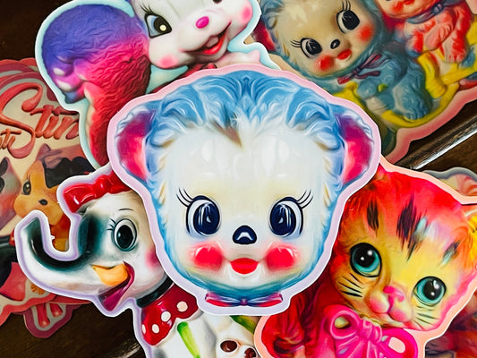 Kitschy Vintage Anthropomorphic Sticker Set