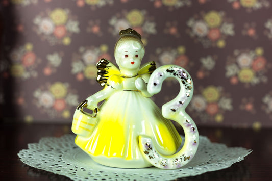 Josef Originals Yellow Birthday Angel Age 3 | 3rd Year | Ceramic Figurine | 3 year old Birthday Gift | Collectable
