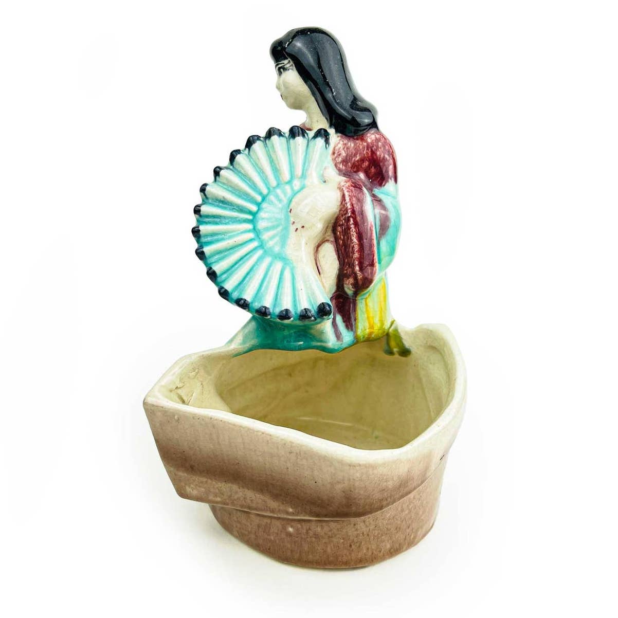 Vintage Mid-Century Planter Geisha Girl with Fan Leslie Evans Furlong