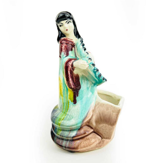 Vintage Mid-Century Planter Geisha Girl with Fan Leslie Evans Furlong